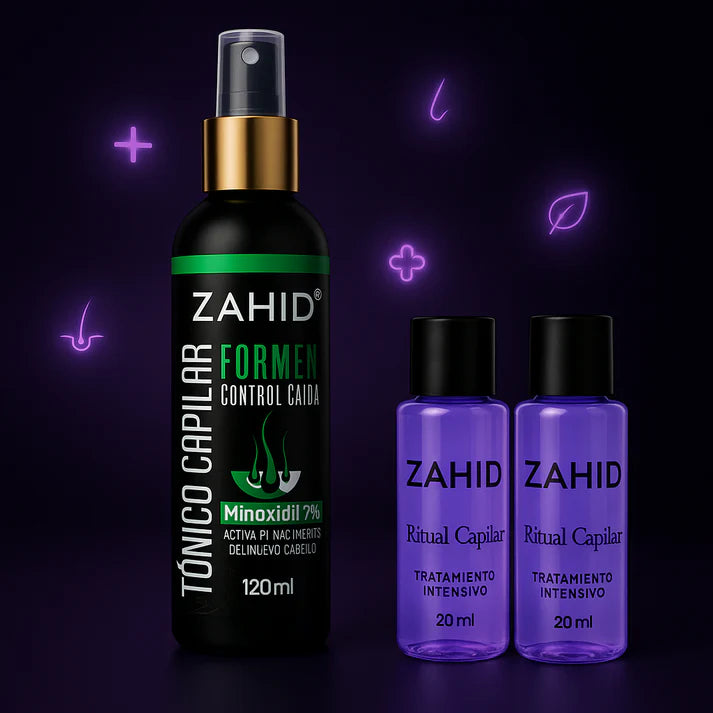 ⚡ Poder Capilar Zahid – Tónico + 2 Ampollas + Exfoliante Gratis