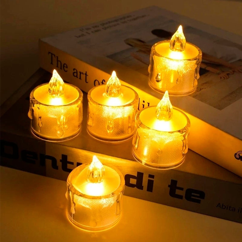 🕯️Set de 24 Velas Transparentes con Luz LED Realista🌟