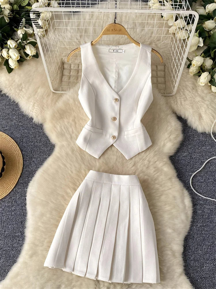 Luxe™ Conjunto Falda y Chaleco