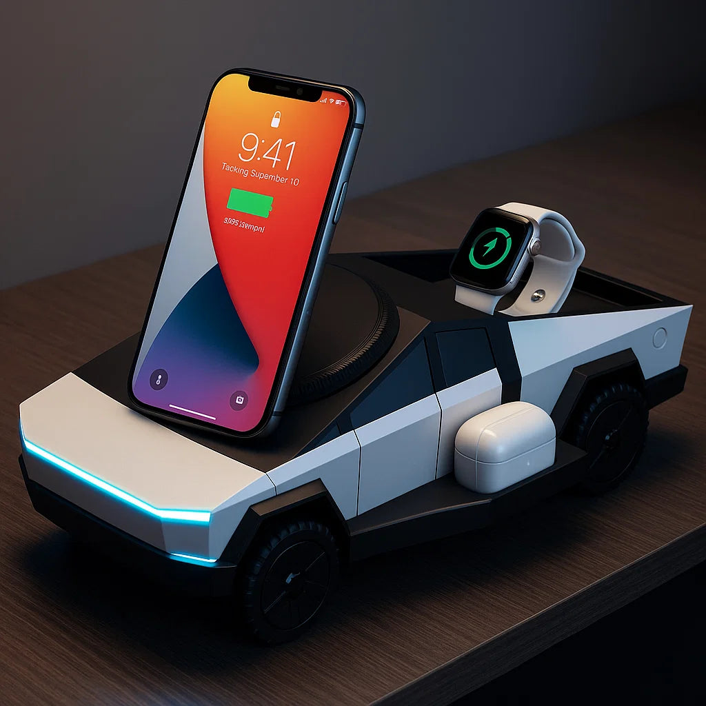 ⚡3 en 1 Cyber Dock – Base de Carga Tesla 3 en 1