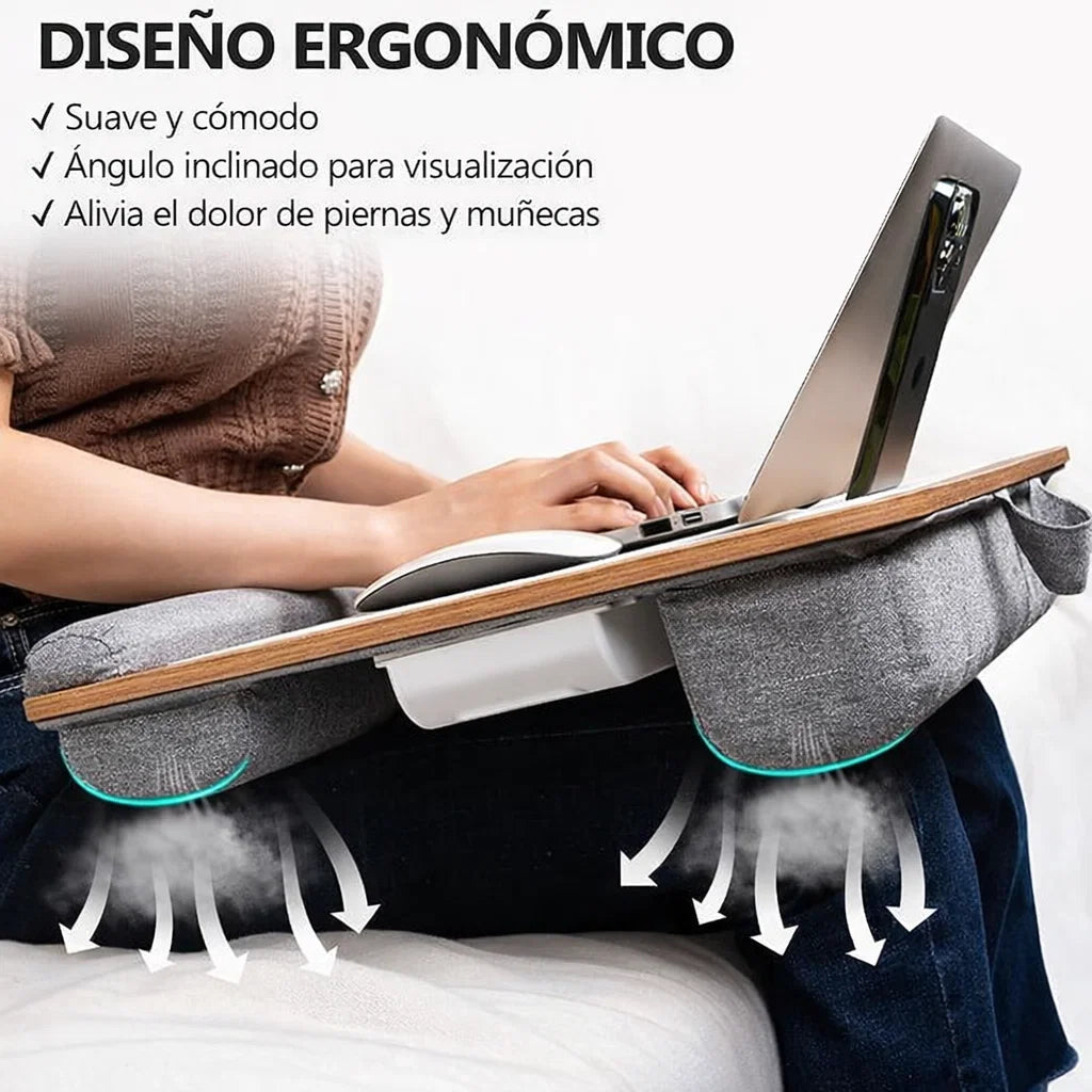 💻✨ Mesa Portátil para Laptop con Almohadas
