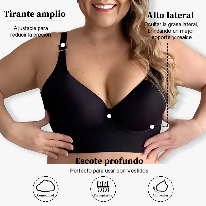 Sujetador Suavizante De Espalda De Cobertura Total SheCurve® - Negro + Beige (2 Piezas)