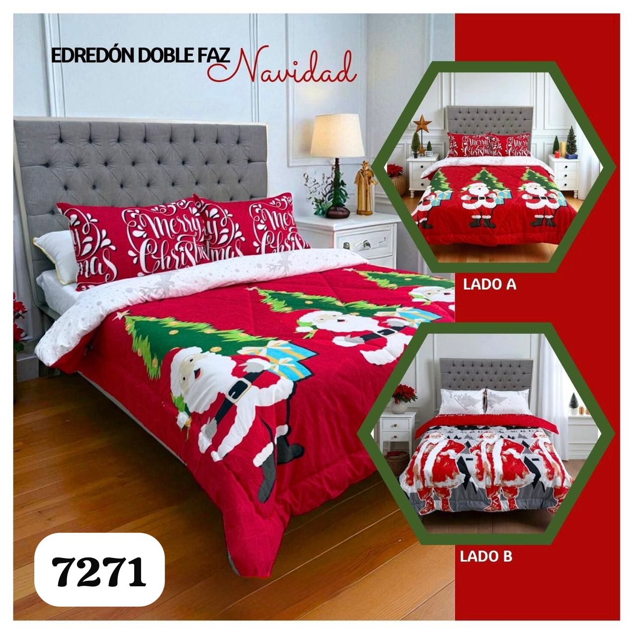 🎅✨ Edredón “Navidad Mágica Doble Faz” 🎄🛏️