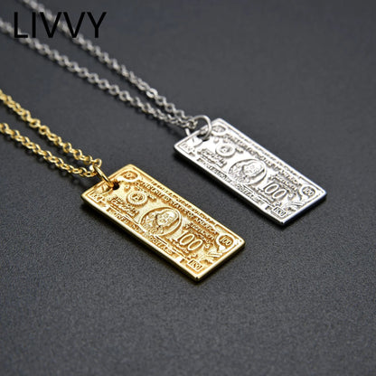 Collar con colgante de dólar estadounidense de alta calidad