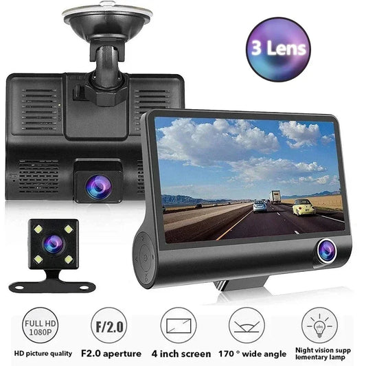 CarView™ Video Cámara Dvr Para Carro 3 Lentes