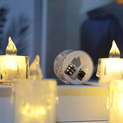 🕯️Set de 24 Velas Transparentes con Luz LED Realista🌟