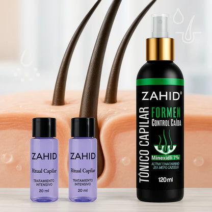 ⚡ Poder Capilar Zahid – Tónico + 2 Ampollas + Exfoliante Gratis