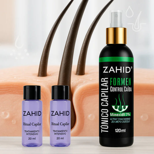 ⚡ Poder Capilar Zahid – Tónico + 2 Ampollas + Exfoliante Gratis