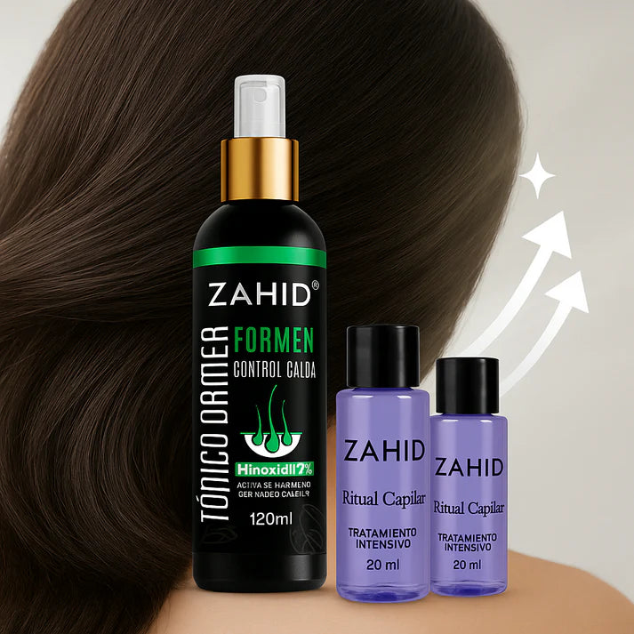 ⚡ Poder Capilar Zahid – Tónico + 2 Ampollas + Exfoliante Gratis