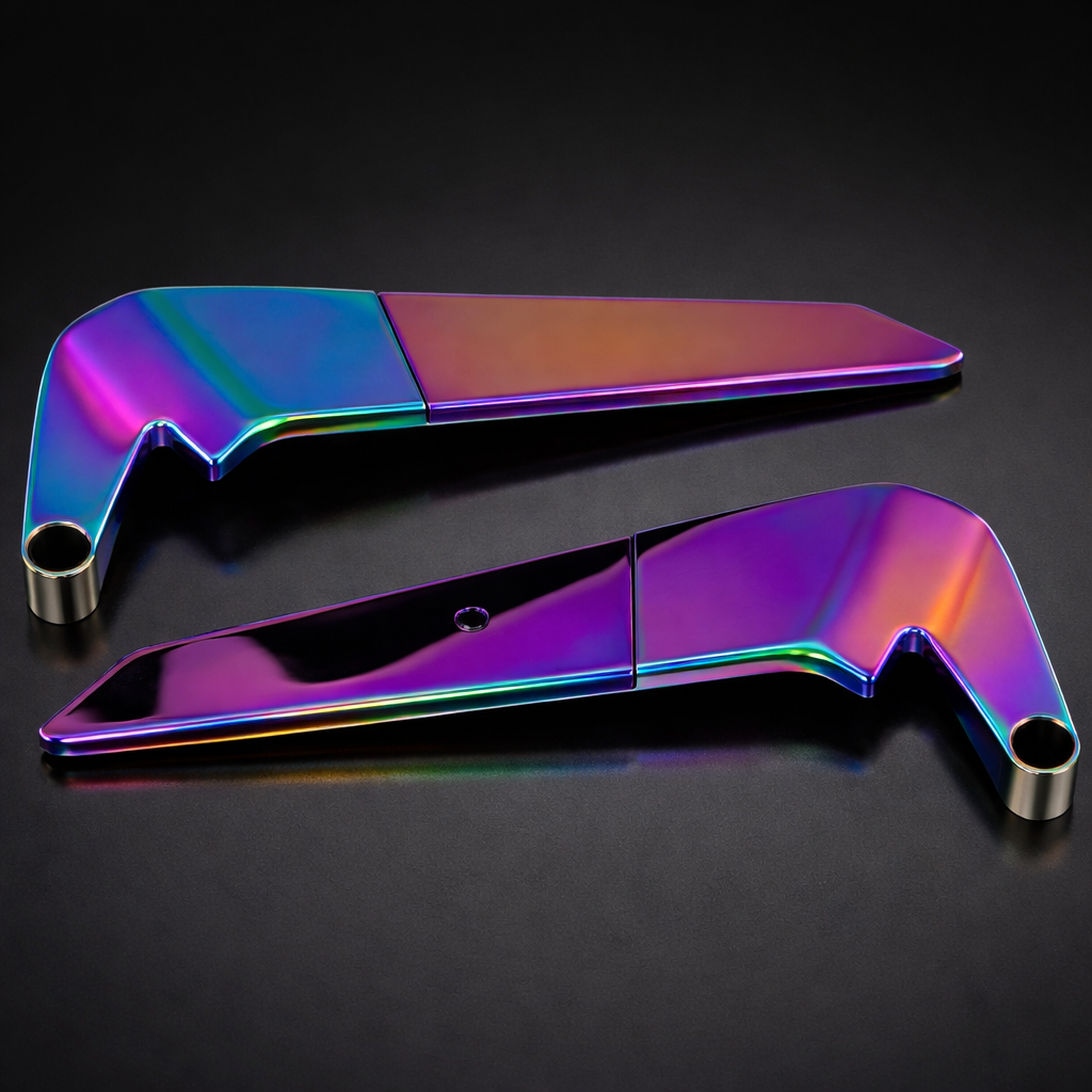 🏍️ Espejos alerón tornasol: Dale el look más brutal a tu moto (PAR INCLUIDO)