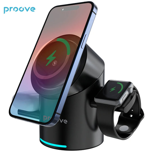 ChargeHub™ Cargador inalámbrico giratorio 3 en 1
