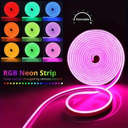 Tira Luz Led Neon RGB 5M Inteligente Con Bluetooth