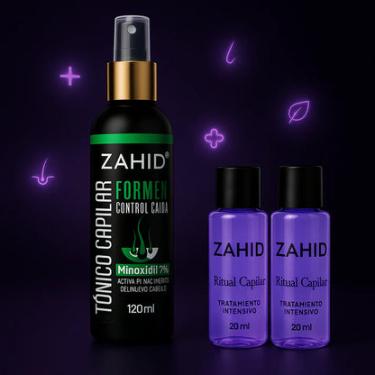 ⚡ Poder Capilar Zahid – Tónico + 2 Ampollas + Exfoliante Gratis