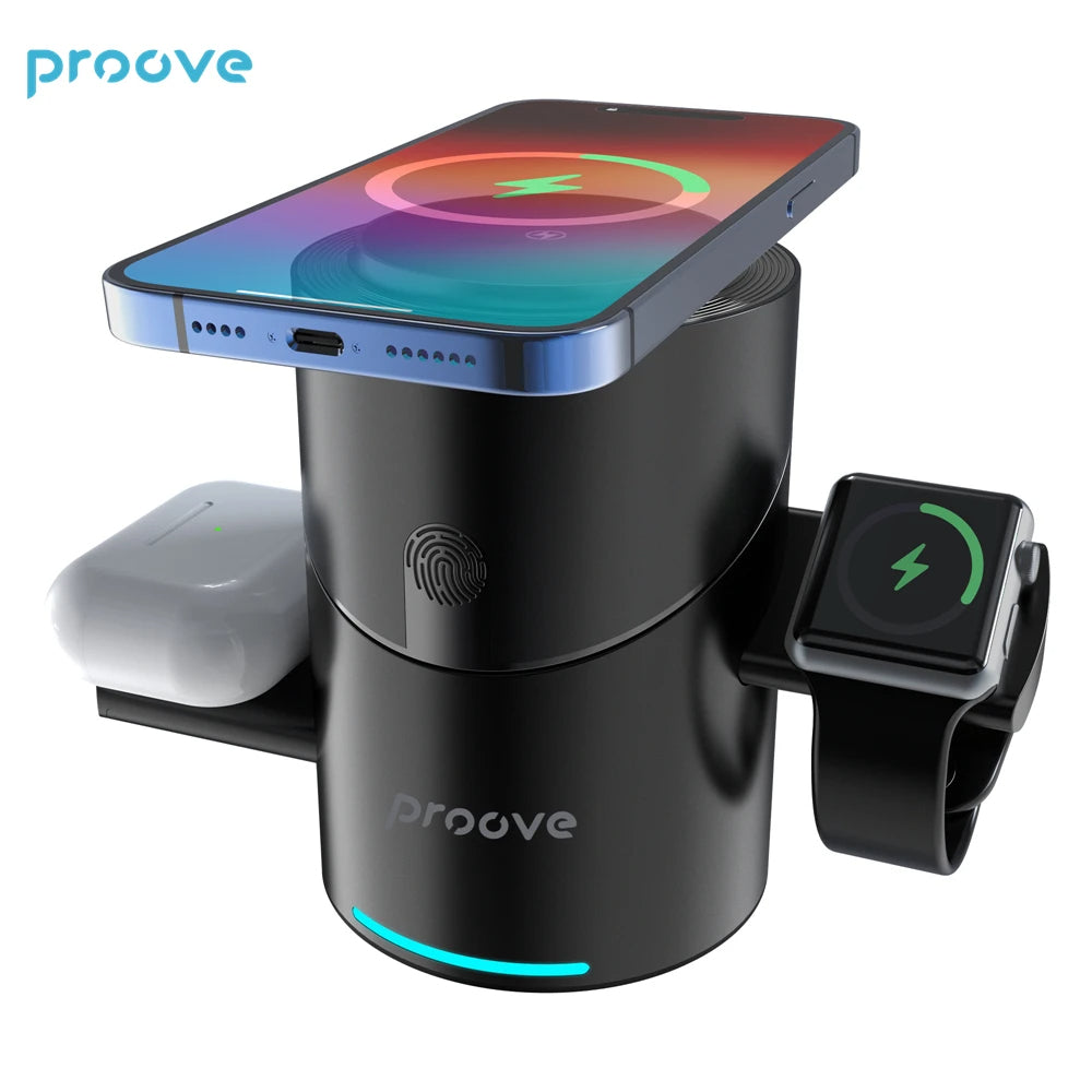 ChargeHub™ Cargador inalámbrico giratorio 3 en 1
