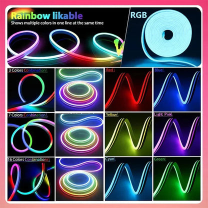 Tira Luz Led Neon RGB 5M Inteligente Con Bluetooth