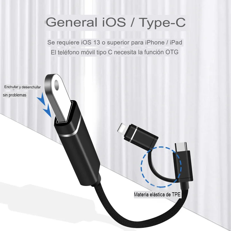 Cable Adaptador convertidor OTG