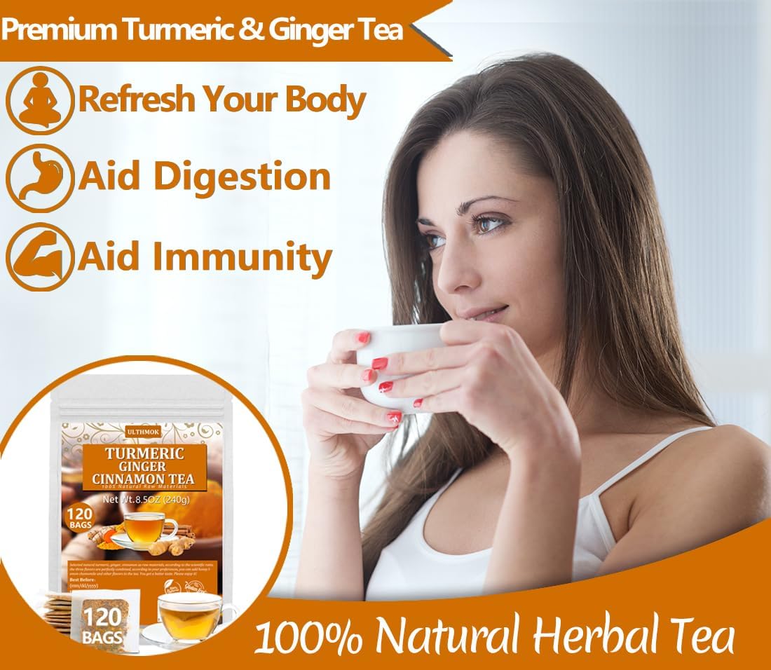 Té de cúrcuma, jengibre y canela 100 % natural