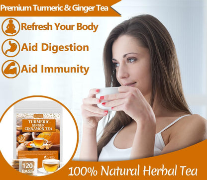 Té de cúrcuma, jengibre y canela 100 % natural