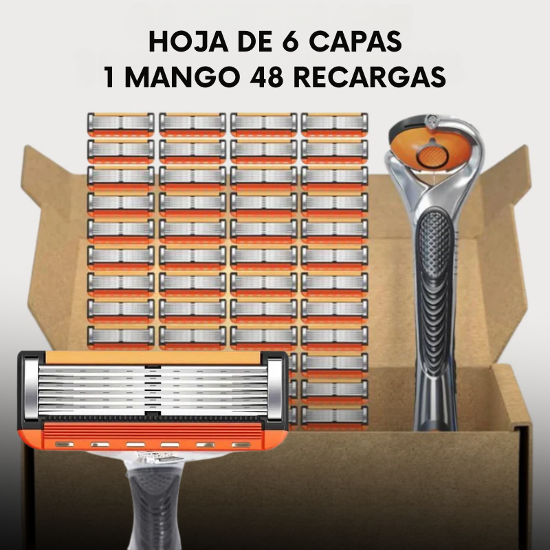 🔥 Cuchillas Premium de Afeitado – Pack 48 Unidades + Mango Gratis