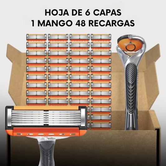 🔥 Cuchillas Premium de Afeitado – Pack 48 Unidades + Mango Gratis