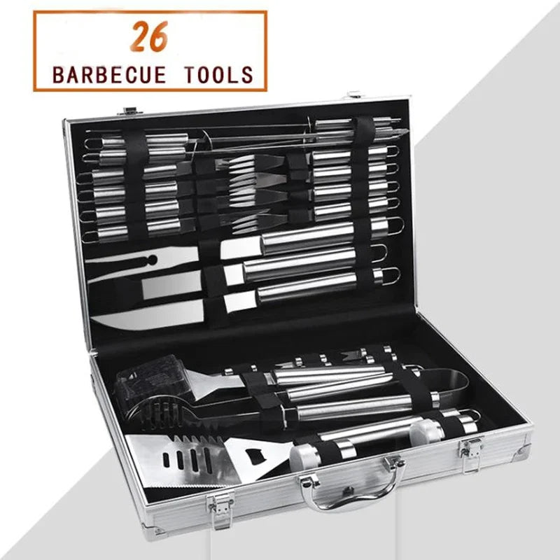 GrillGear™ – Set de Herramientas BBQ de 26 Piezas en Maletín Premium 🔥
