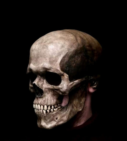 Mascara Calavera Realista - Movimiento Mandíbula + Luz Led