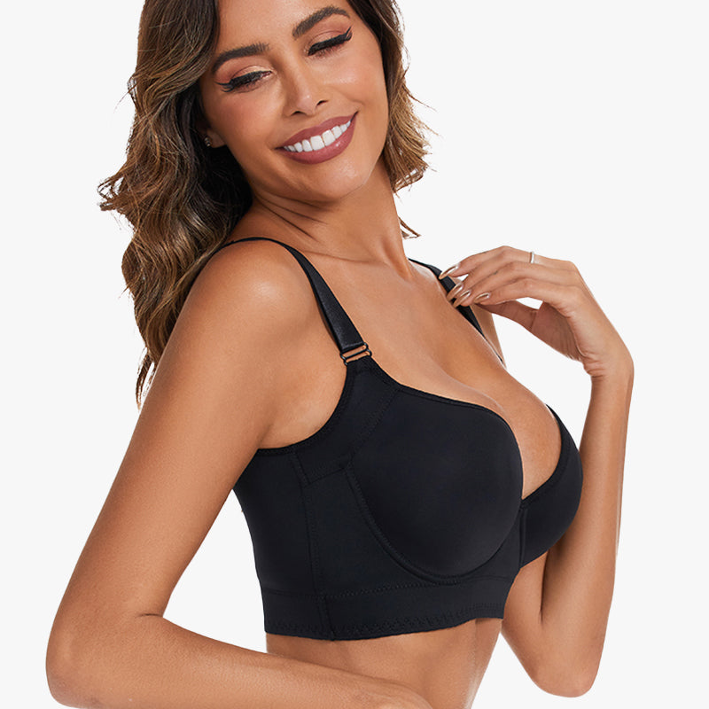 Sujetador Suavizante De Espalda De Cobertura Total SheCurve® - Negro + Beige (2 Piezas)