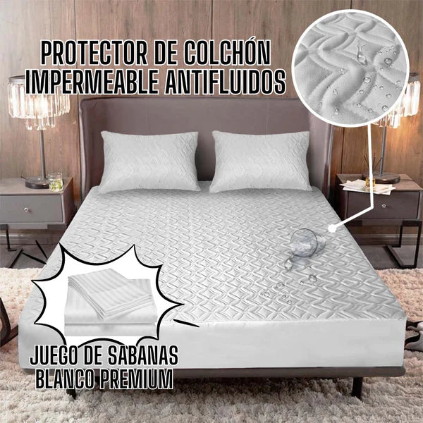 Protector Colchón Impermeable Acolchado
