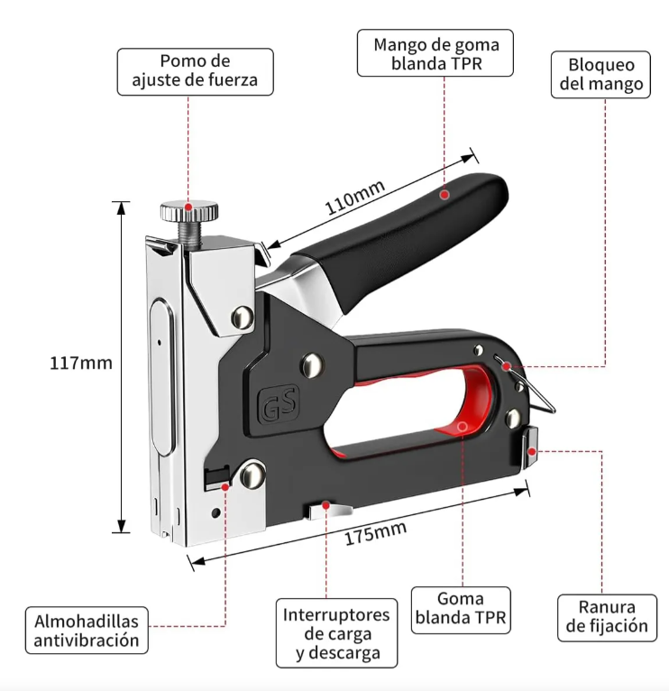 Grapadora Tapiceria Industrial 3 En 1 🔩 ¡Potencia, Precisión y Versatilidad en una sola herramienta!