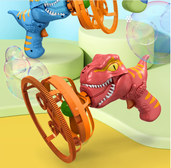 🦕 Máquina de Burbujas Dinosaurio 2 en 1 – Diversión Ilimitada Para Tus Hijos
