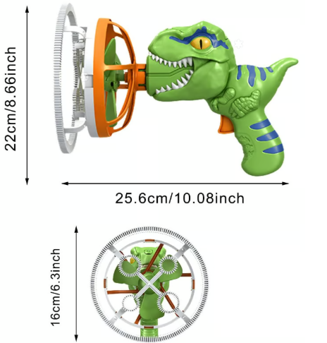 🦕 Máquina de Burbujas Dinosaurio 2 en 1 – Diversión Ilimitada Para Tus Hijos