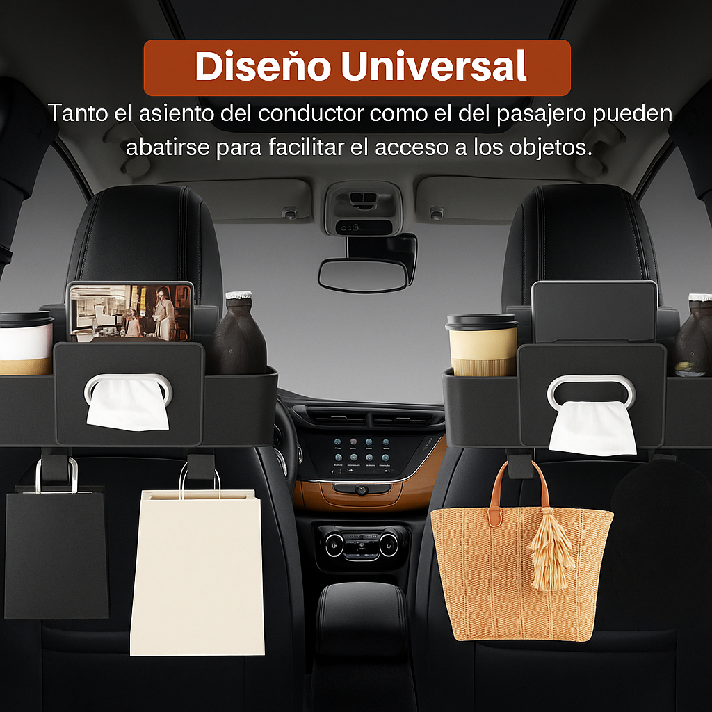 🔥🚘ORGANIZADOR PAR AAUTO 3 EN 1:  ¡mantenga su vehículo limpio y organizado!