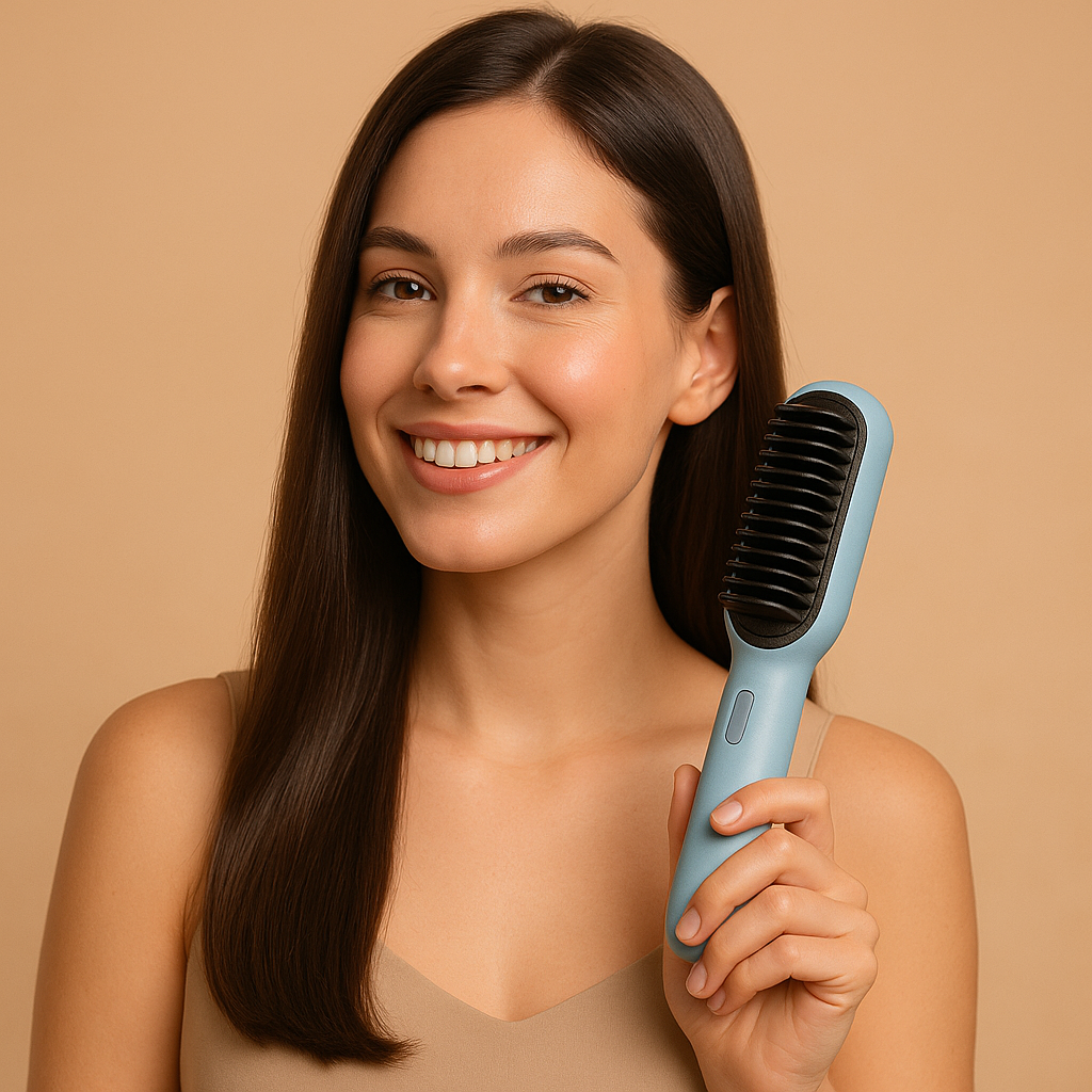 🌸 Cepillo Alisador Portátil: Cabello liso en minutos, estés donde estés