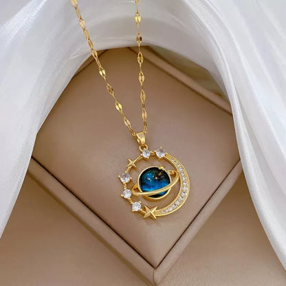 Saturnova™ Collar Planeta Saturno Luna ✨ + Caja de Regalo 🎁