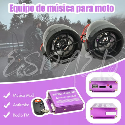 Antirrobo Estéreo Moto Alarma Mp3