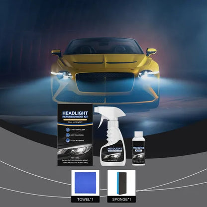 Kit de líquido restaurador de faros para autos✨ ¡Restaura tus faros en minutos! Sin herramientas + Protección UV