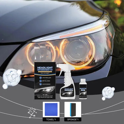 Kit de líquido restaurador de faros para autos✨ ¡Restaura tus faros en minutos! Sin herramientas + Protección UV