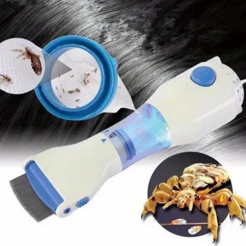 🧠✨ PEINE ELÉCTRICO “V-MAGIC COMB” 💙 ¡Adiós piojos, hola cabello limpio y libre de químicos! 🪮🌀