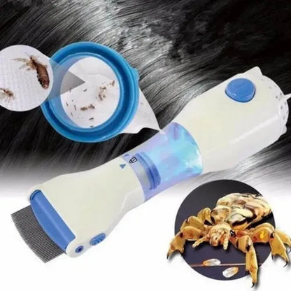 🧠✨ PEINE ELÉCTRICO “V-MAGIC COMB” 💙 ¡Adiós piojos, hola cabello limpio y libre de químicos! 🪮🌀