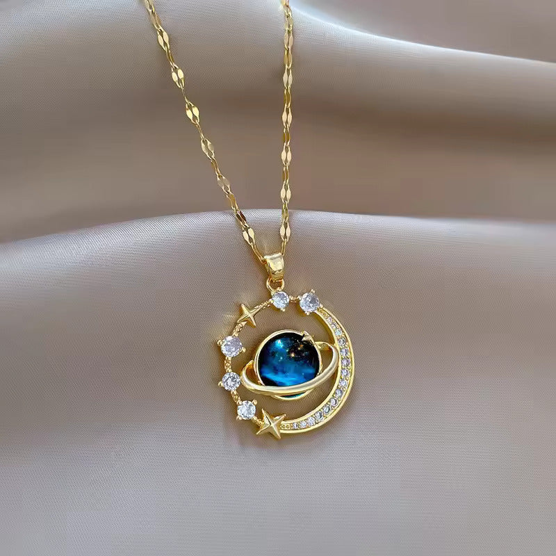 Saturnova™ Collar Planeta Saturno Luna ✨ + Caja de Regalo 🎁