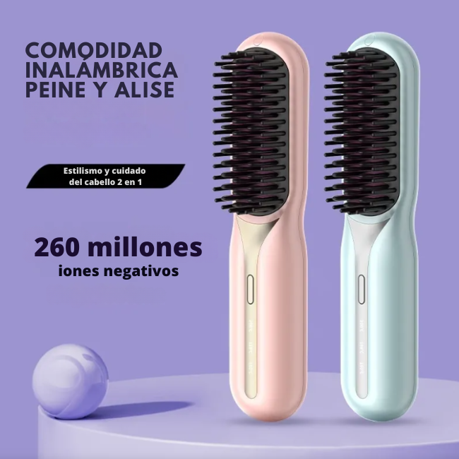 🌸 Cepillo Alisador Portátil: Cabello liso en minutos, estés donde estés