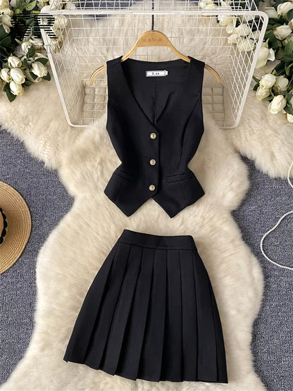 Luxe™ Conjunto Falda y Chaleco