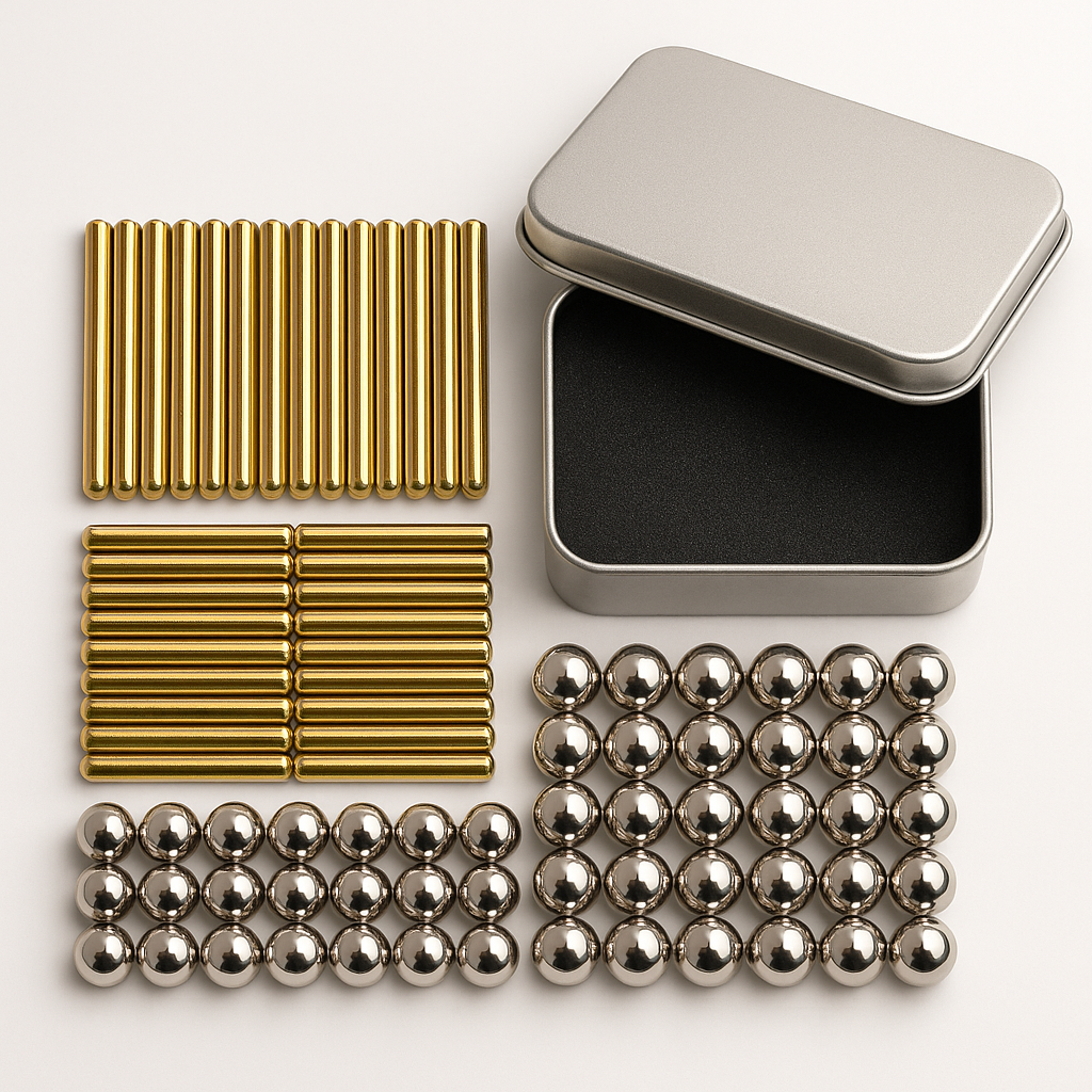 63 Piezas 🧲 Set de Construcción Magnética Premium