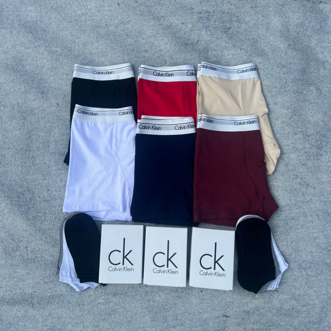 👕 Pack Premium X6 Boxer+6 medias Calvin Klein