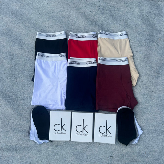 👕 Pack Premium X6 Boxer+6 medias Calvin Klein