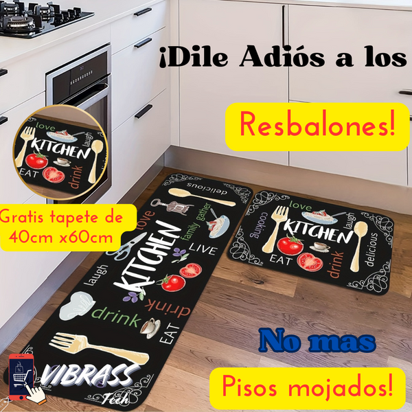 Tapete Cocina Felpa Ultra Absorbente + Gratis Tapete Pequeño