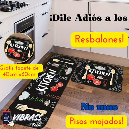 Tapete Cocina Felpa Ultra Absorbente + Gratis Tapete Pequeño