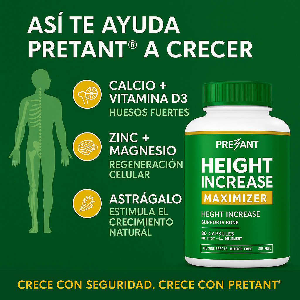 🌱 PRETANT – Suplemento Maximizador de Crecimiento de Altura