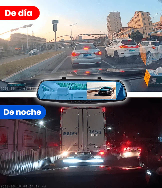 SafeScope™Espejo Retrovisor Doble Cámara + Memoria