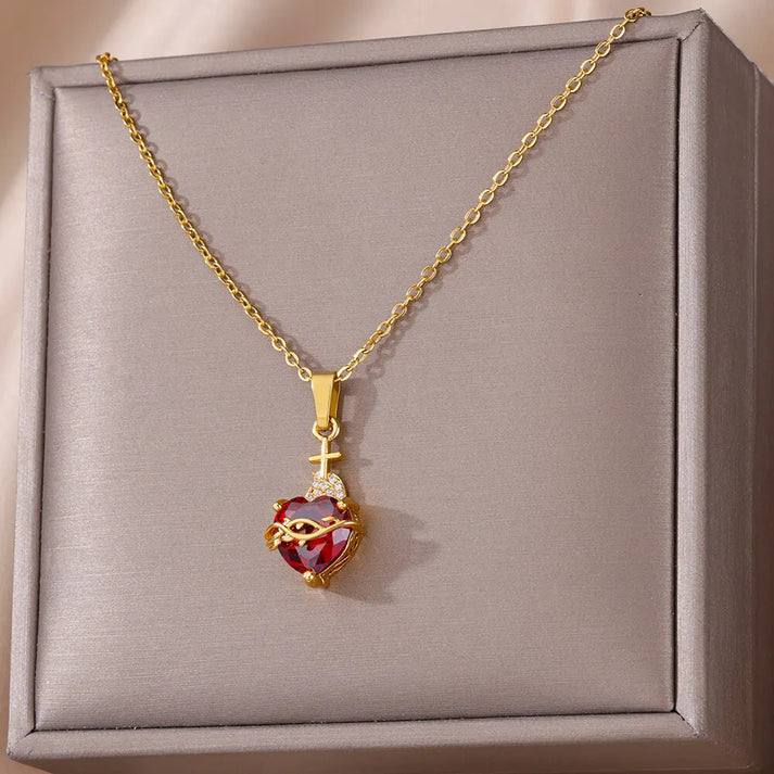 Collar Sagrado Corazón 💖 + Caja de Regalo 🎁